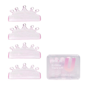 CURACORO front view of four lash lift shields showing package contents and benefits