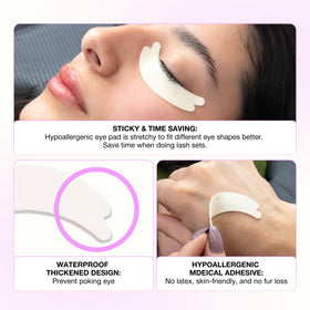 CURACORO pad in use during lash extension application demonstrating stable hold and precision benefit