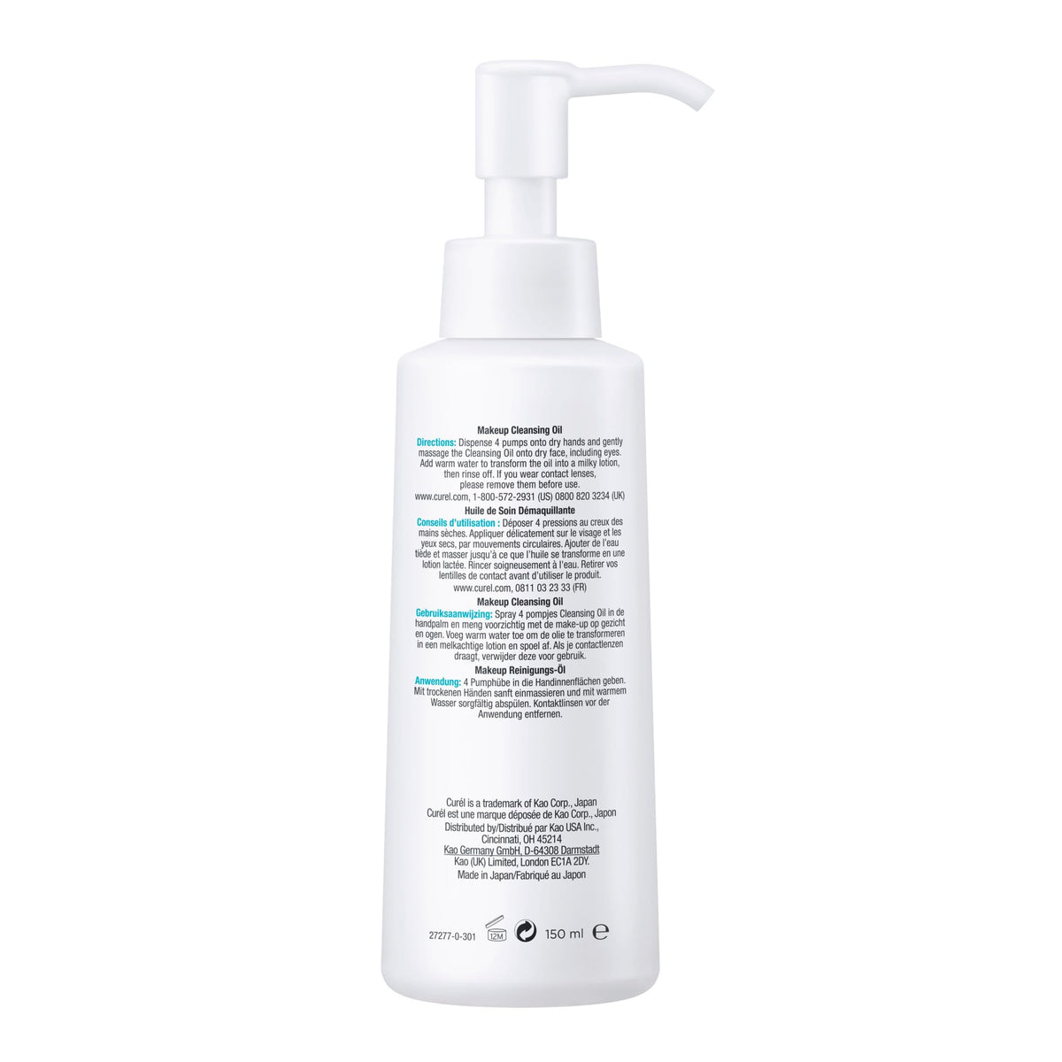 Curel before after makeup removal showing visible makeup breakdown