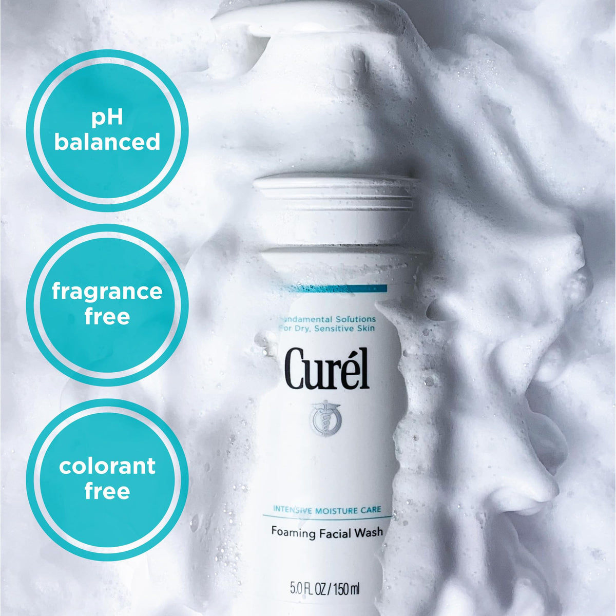 Curel bottle back label and ingredients list for transparency and ingredient clarity benefit