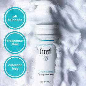 Curel bottle back label and ingredients list for transparency and ingredient clarity benefit