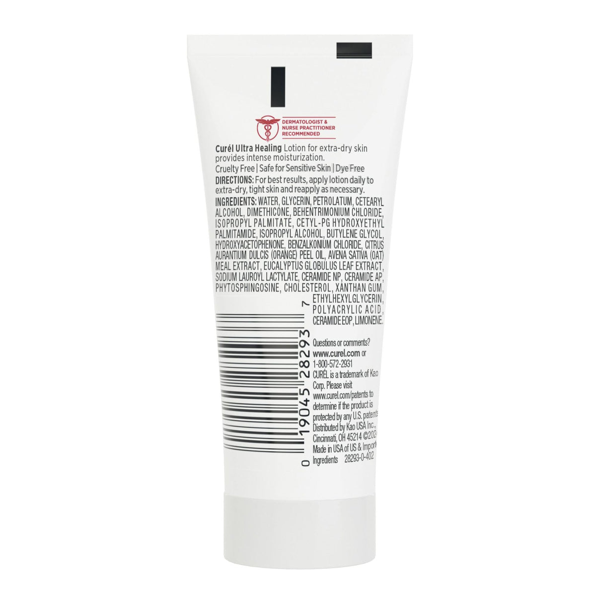 Curel cruelty-free vegan badge underscoring ethical ingredient benefit