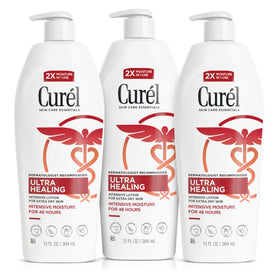 Curel front packaging 13 oz bottle showing product name and benefit