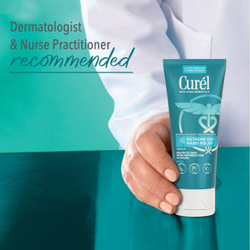 Curel ingredient label close-up showing Vitamin E and eucalyptus extract