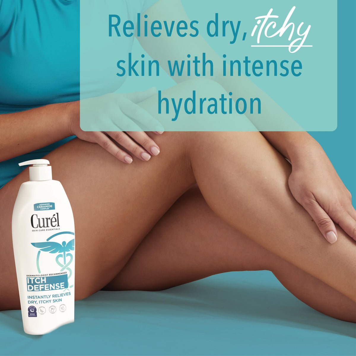 Curel lotion close-up texture demonstrating fast-absorbing moisture