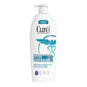 Curel bottle front pump showing brand and soothing hydration benefits