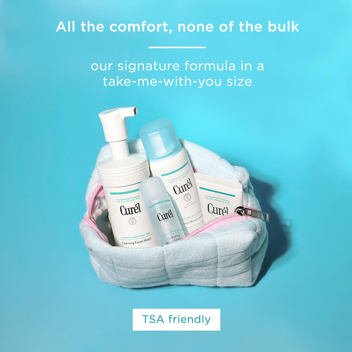 Curel product label highlighting ceramide-supporting ingredients and benefits