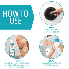 Curel lifestyle shot of morning routine illustrating convenient daily hydration