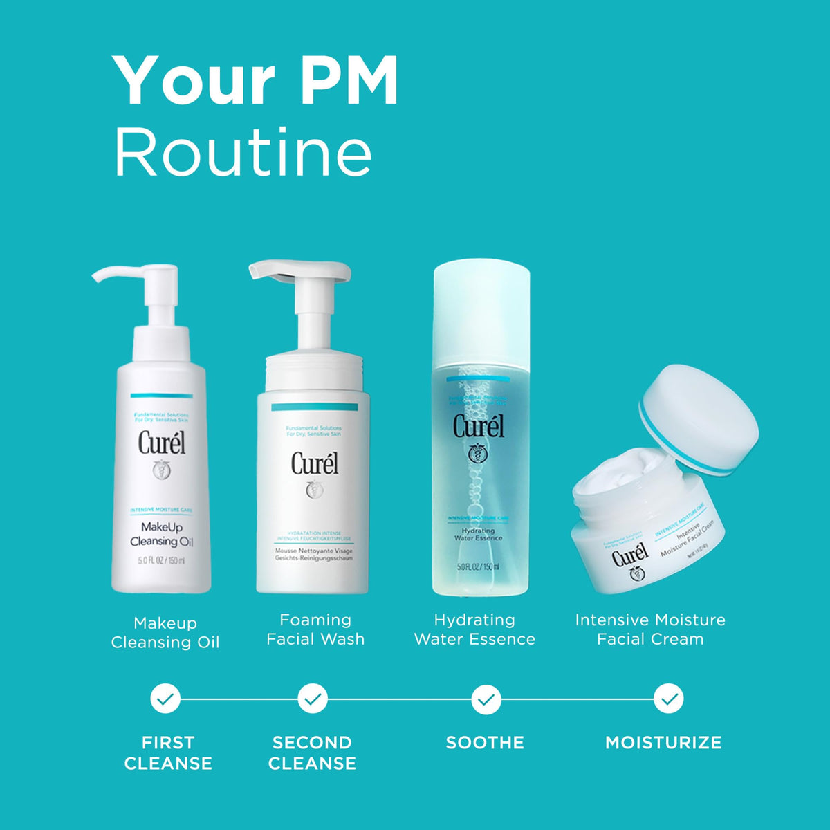 Curel cream on bathroom shelf in lifestyle setting promoting daily routine ease