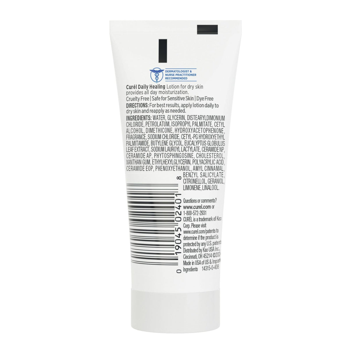 Curel bottle on bathroom shelf in lifestyle scene promoting daily routine