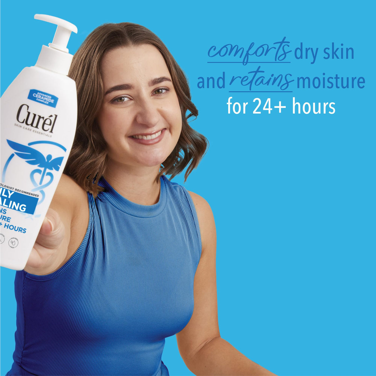 Curel lotion texture close-up demonstrating smooth fast-absorbing cream
