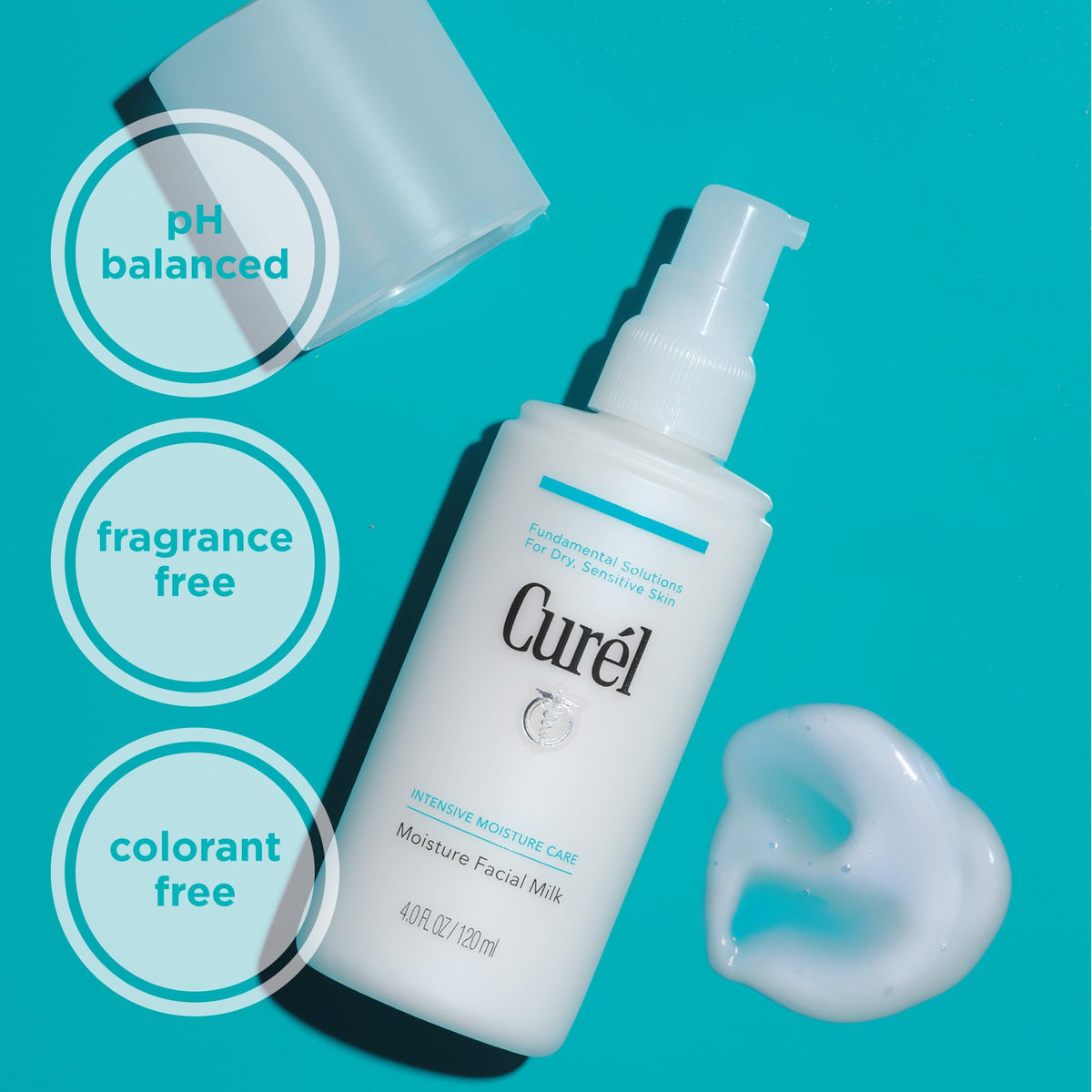 Curel milky texture close-up illustrating lightweight absorbent finish