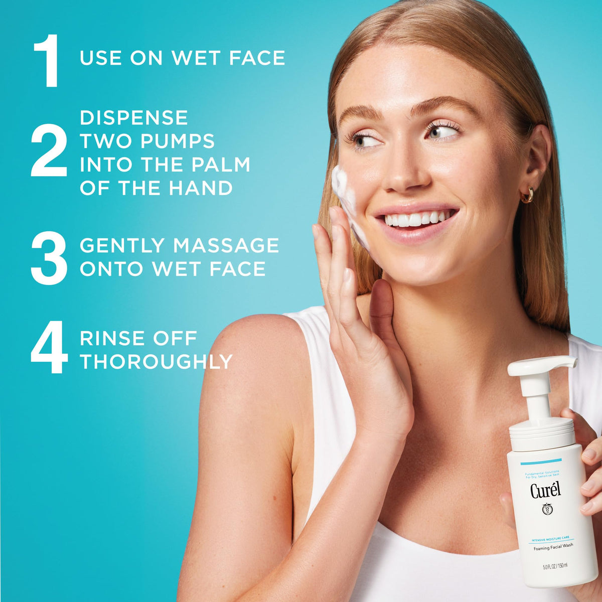 Curel next to moisturizer showing skin prepped and ready for hydration benefit