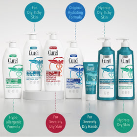 Curel scale size comparison demonstrating 13 oz generous volume
