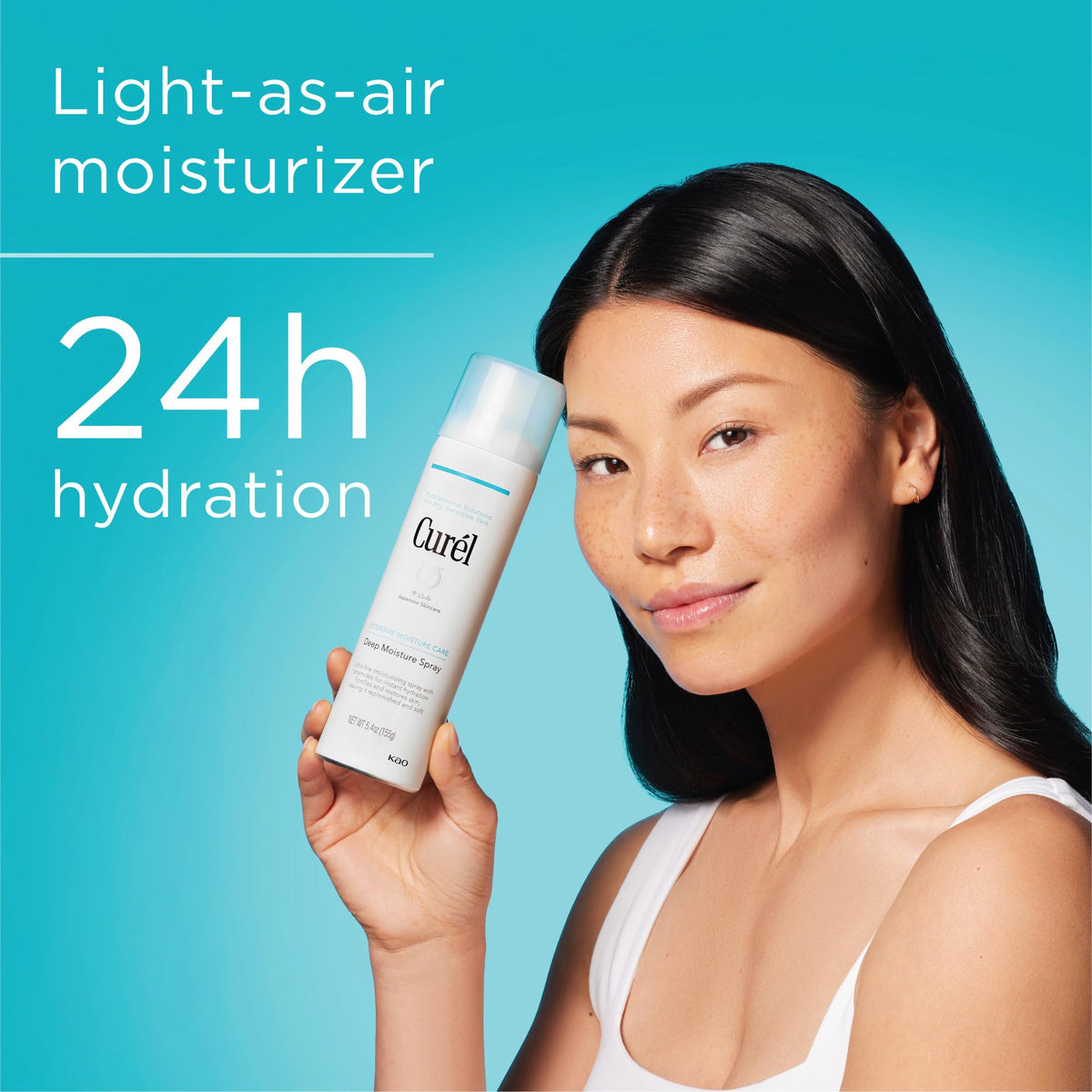Curel mist texture droplet magnified to show lightweight, fast-absorbing formula benefit