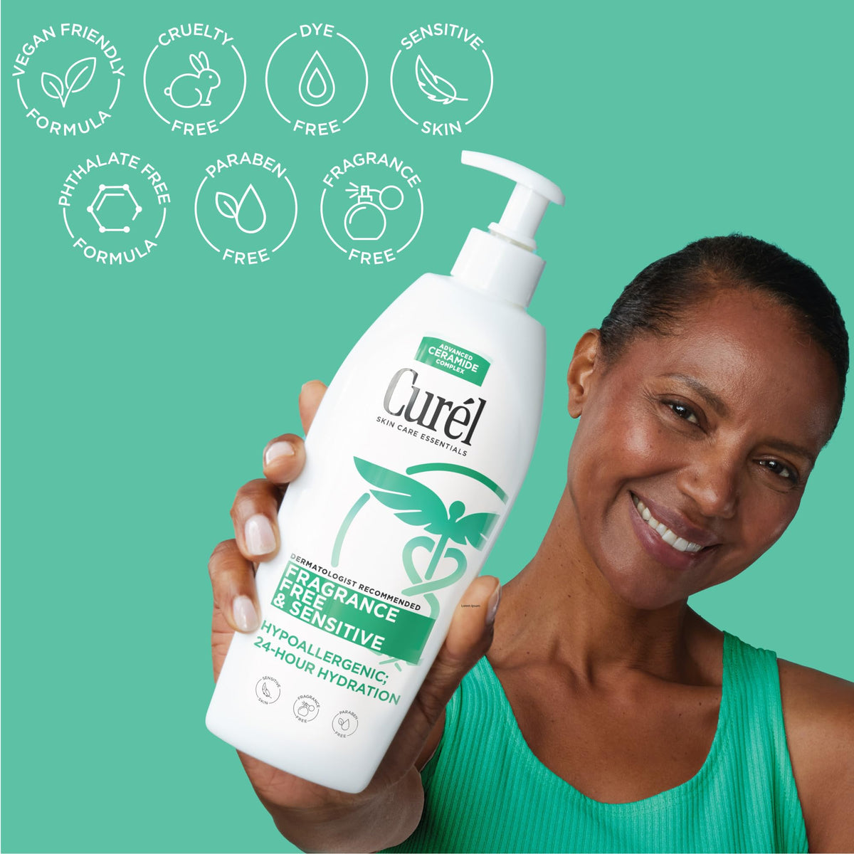 Curel lotion texture on skin demonstrating fast absorption benefit