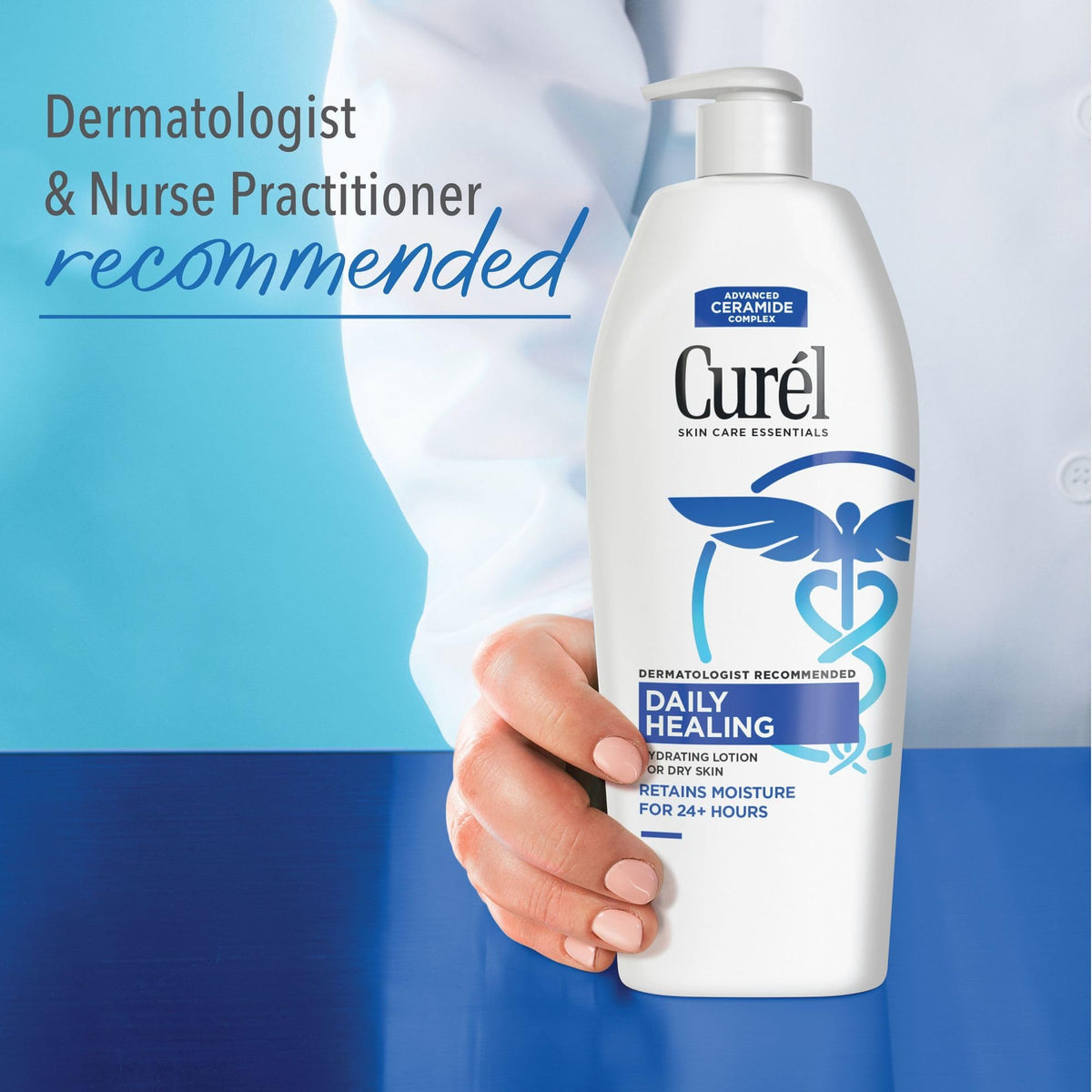 Curel 1 oz bottle inside travel bag for easy on-the-go moisturization