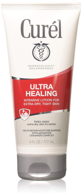 Curel Ultra Healing front packaging showing 6 oz tube and clear labeling for quick selection