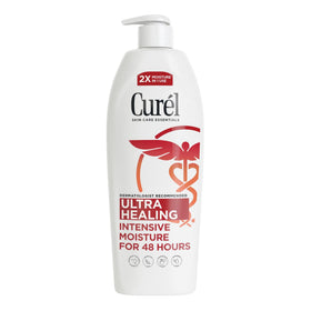 Curel front packaging showing 20 fl oz bottle and product name benefits