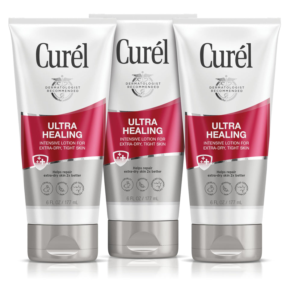 Curel front packaging showing label and benefits for extra-dry skin