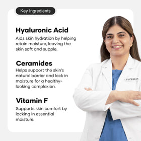 Cureskin applied on hand demonstrating fast absorption and finish