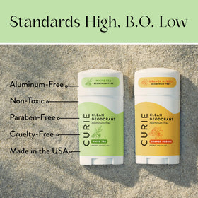 Curie label close-up highlighting clean ingredients and claims