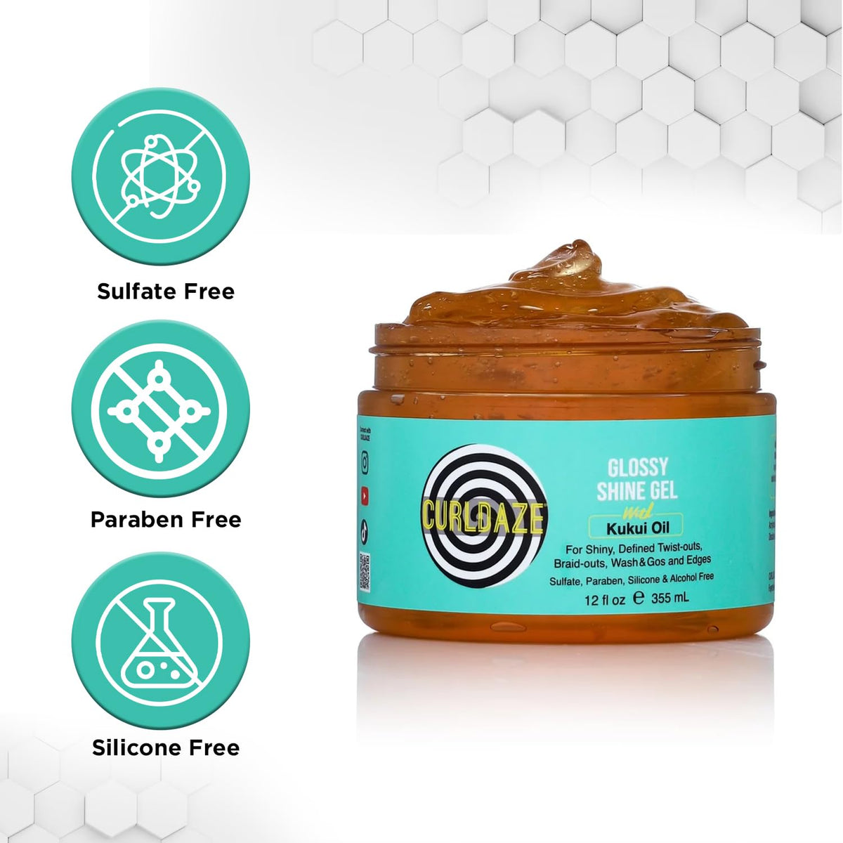 Curldaze edge control in use smoothing hairline for polished, frizz-free edges