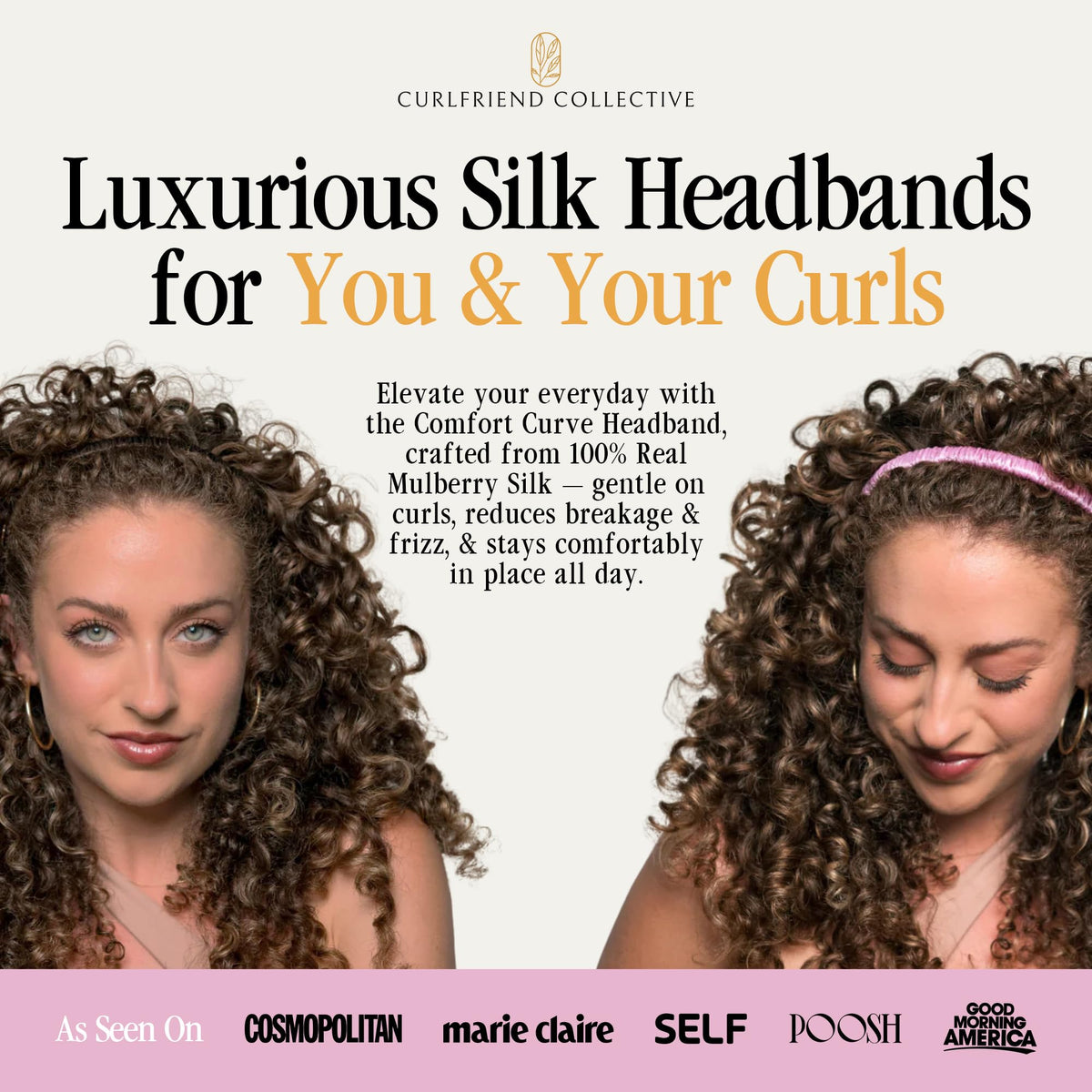 Curlfriend Collective close-up of Mulberry silk texture for reduced frizz and shine