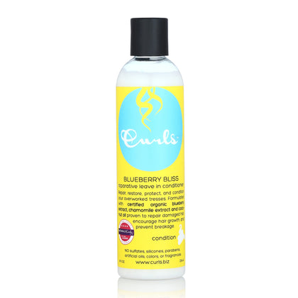 Curls Blueberry Bliss front packaging showing product and benefits