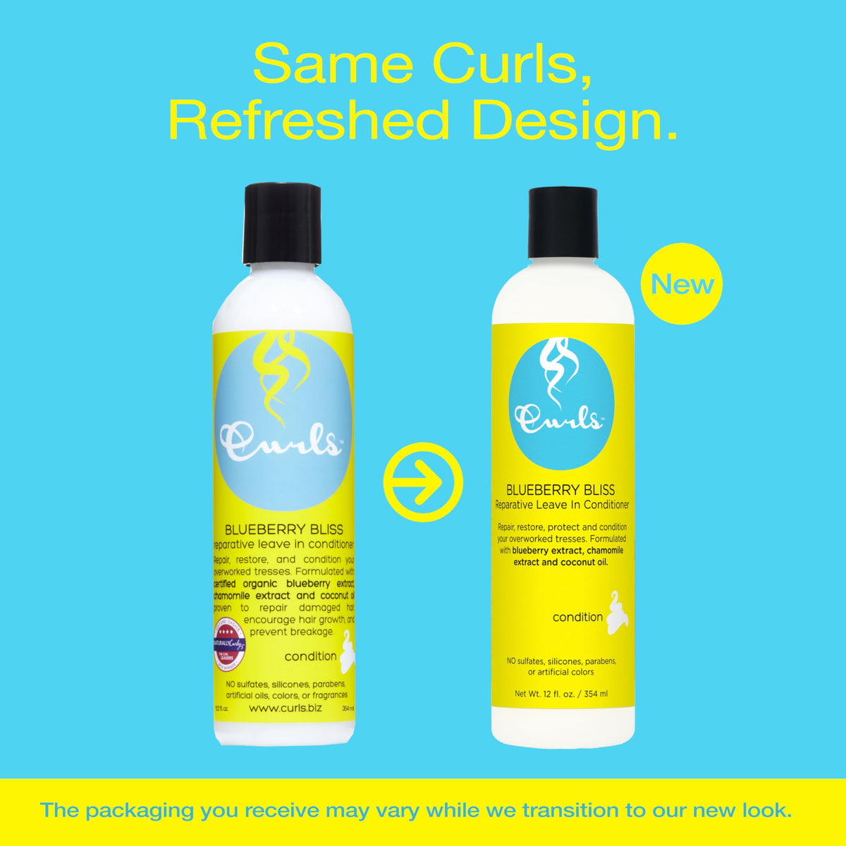 Curls Blueberry Bliss dispensing texture for smooth detangling