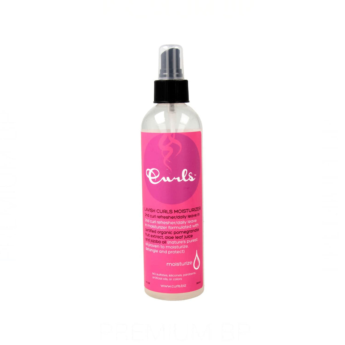Curls front packaging showing label and 8 fl oz bottle for easy identification