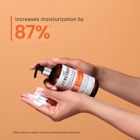 CURLSMITH conditioner applied to curls in shower demonstrating easy detangling benefit