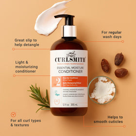 CURLSMITH creamy conditioner texture close-up illustrating lightweight hydration