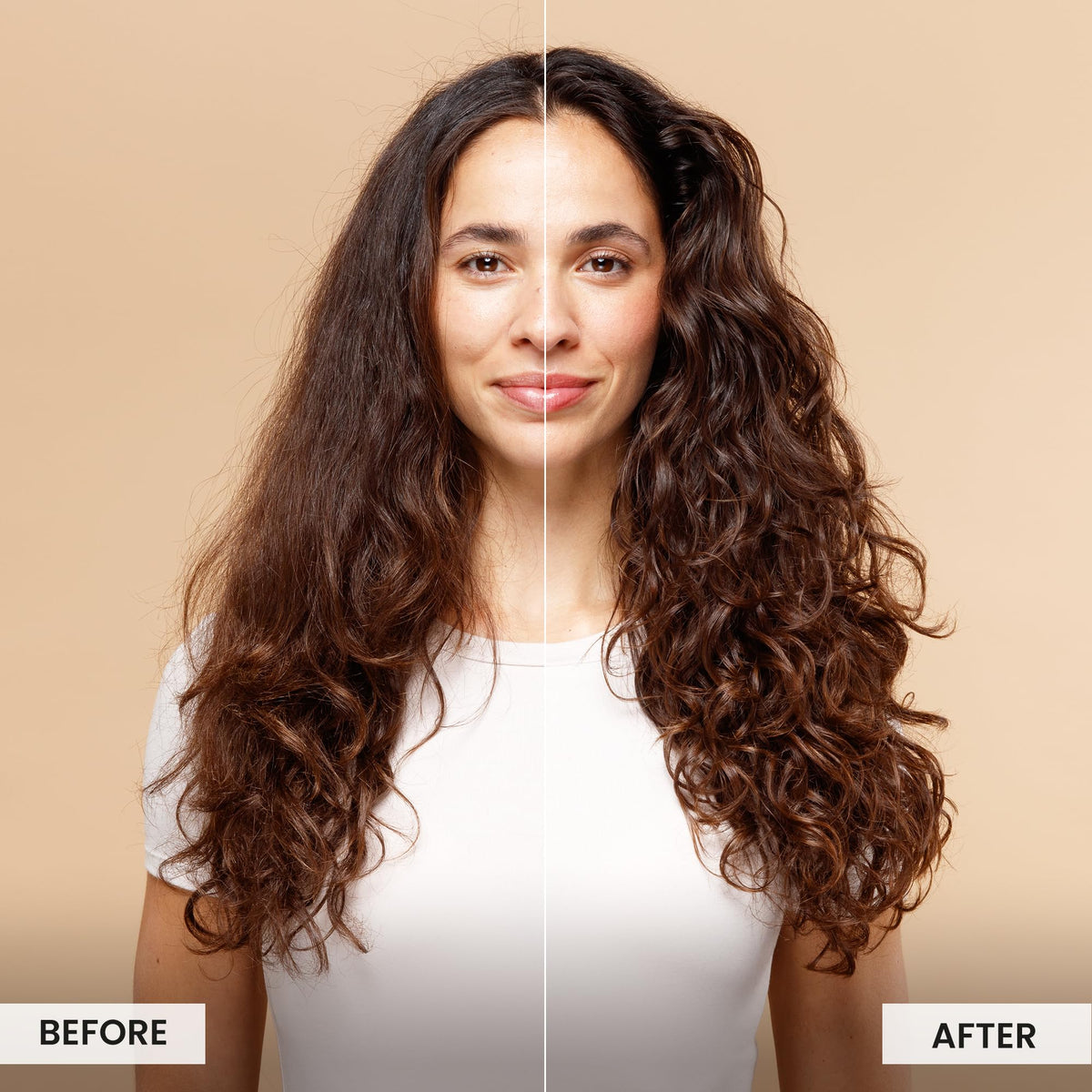 CURLSMITH conditioner being poured to show slip and ease of detangling