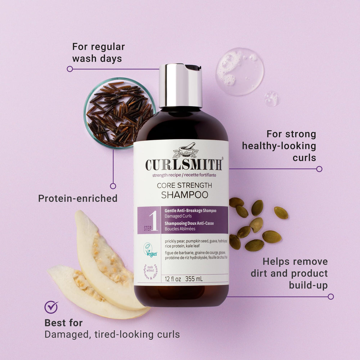 CURLSMITH dispensing creamy foam from pump for easy application