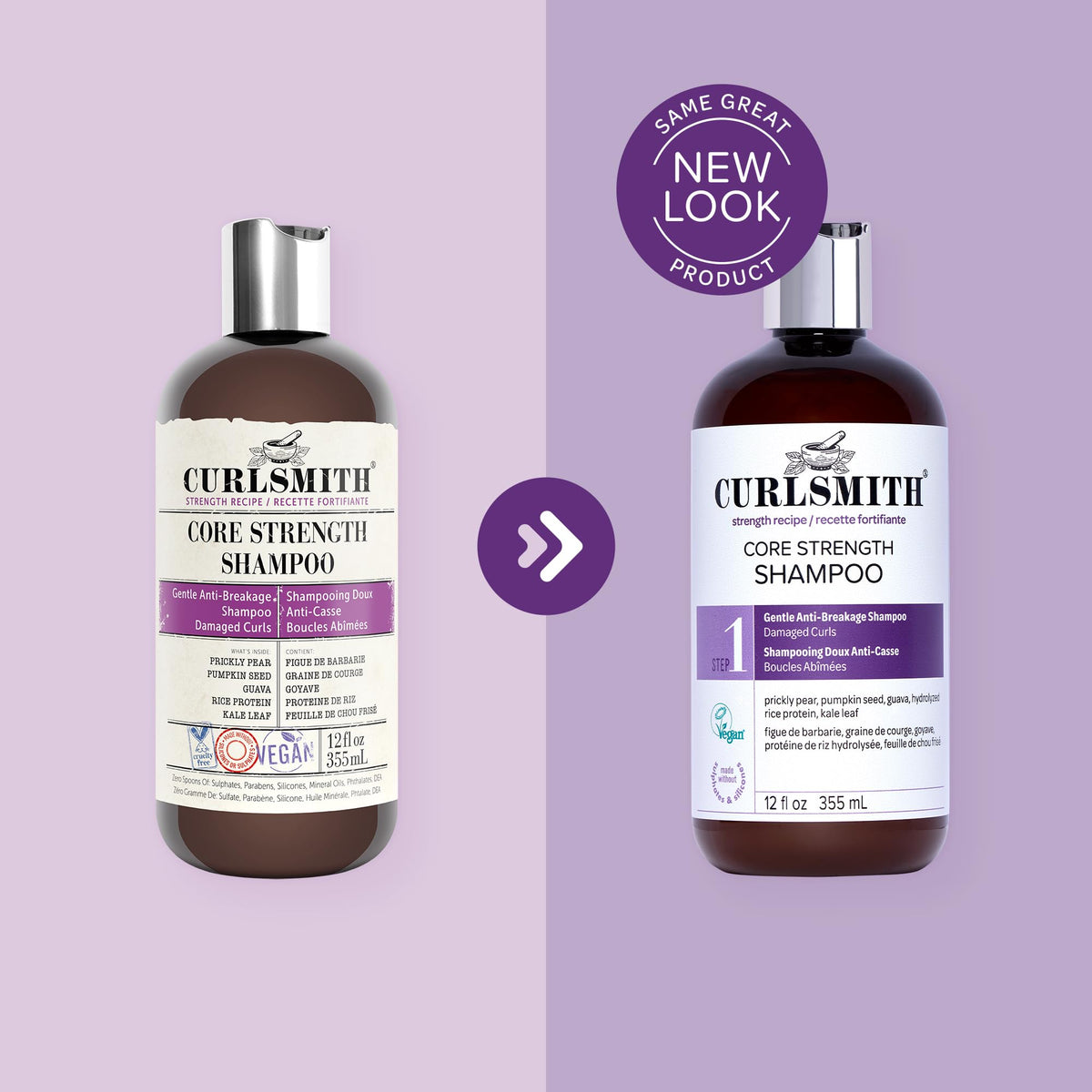 CURLSMITH shampoo texture on hand showing creamy lather benefit