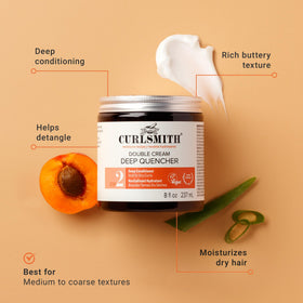 Curlsmith rich creamy texture close-up demonstrating moisturizing slip