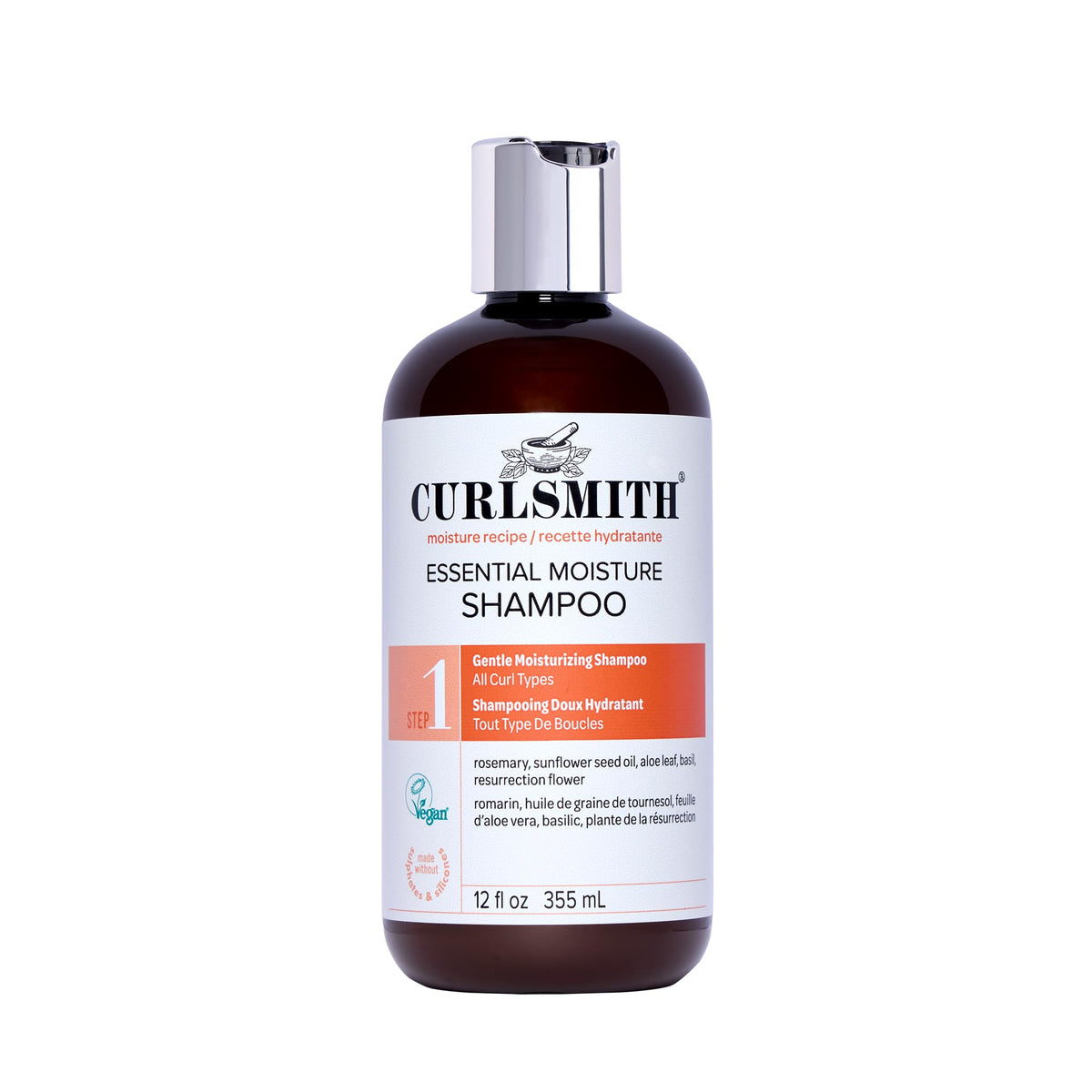 CURLSMITH bottle front view showing packaging and benefit of gentle cleansing