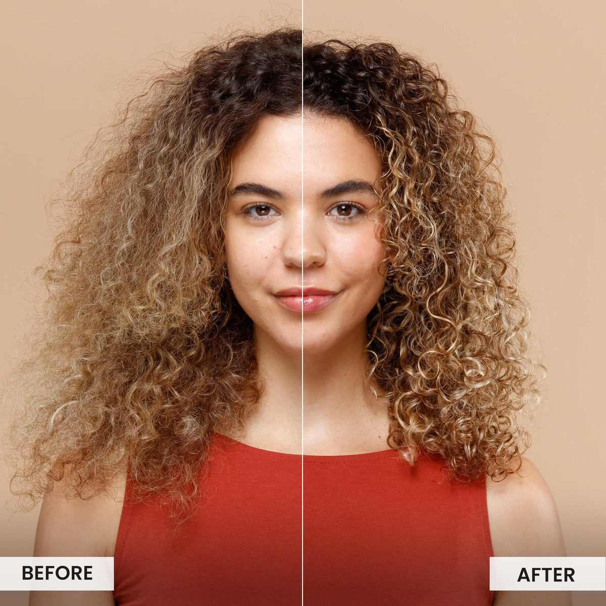 CURLSMITH applying flexi jelly to damp curls for defined, weightless hold