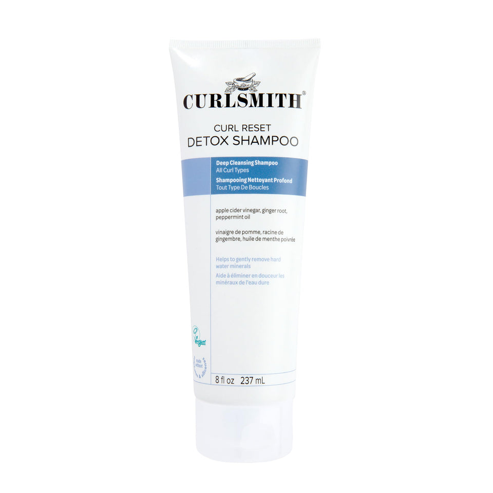 CURLSMITH front packaging shows 8 oz detox shampoo for clean curls