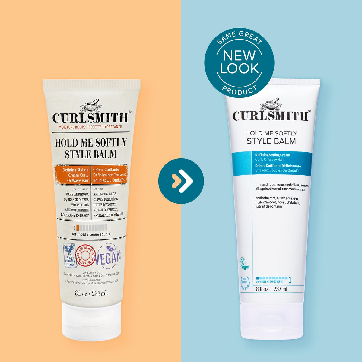 CURLSMITH cream being applied to damp curls for easy styling benefit