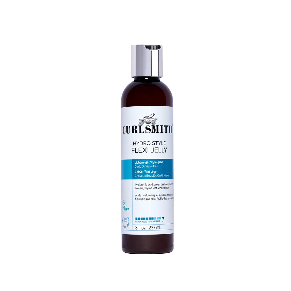 CURLSMITH front bottle showing label and 8 fl oz size benefit clarity