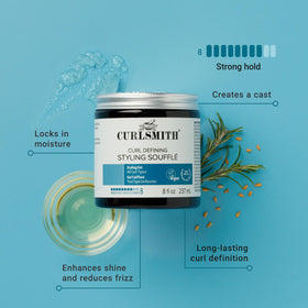 CURLSMITH oils visual highlighting Babassu and Avocado oils for hydration benefit
