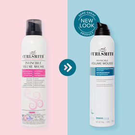 CURLSMITH mousse distributed through damp curls, enhances definition and bounce