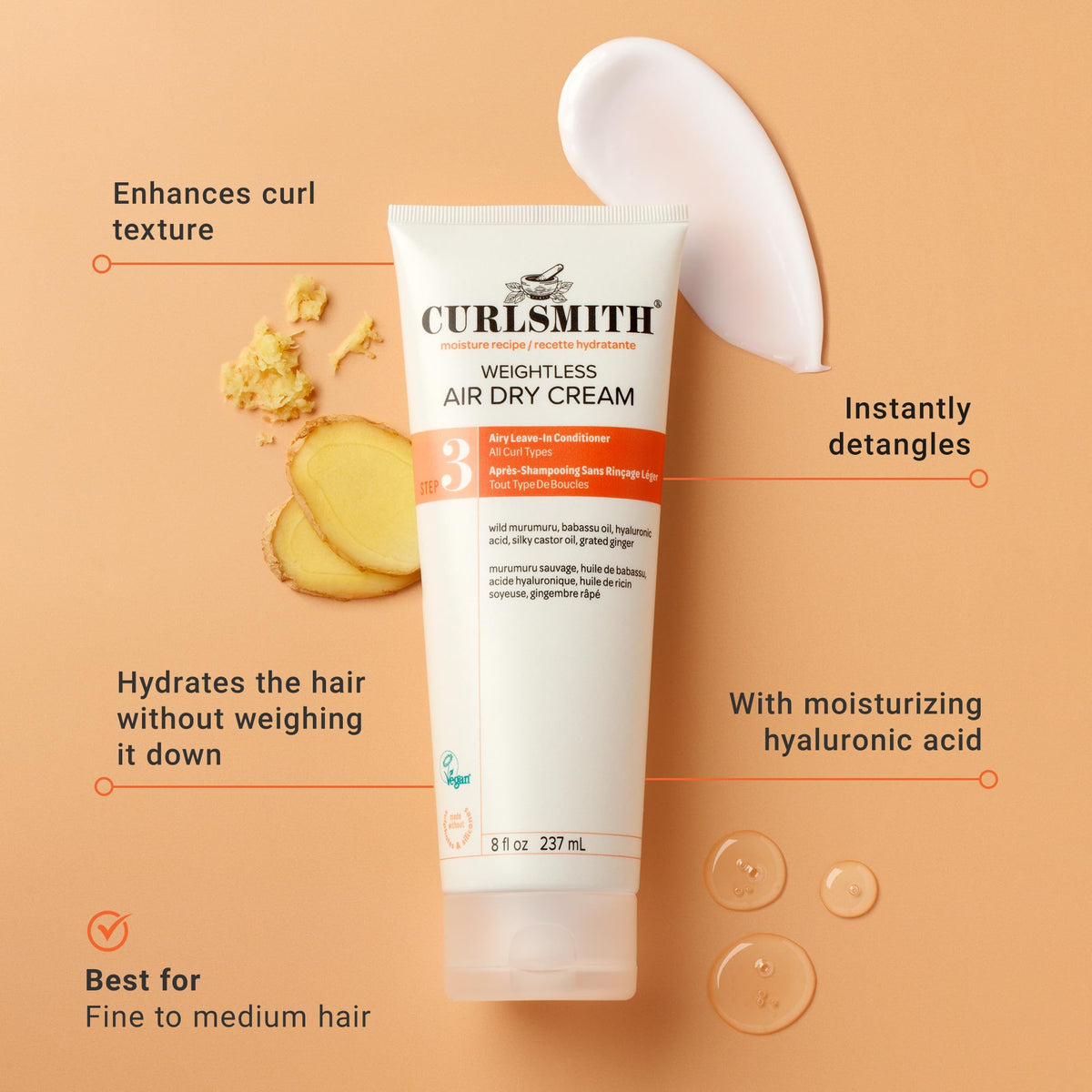 CURLSMITH kit styled in a travel pouch for easy curl care on the go