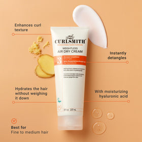 CURLSMITH kit styled in a travel pouch for easy curl care on the go