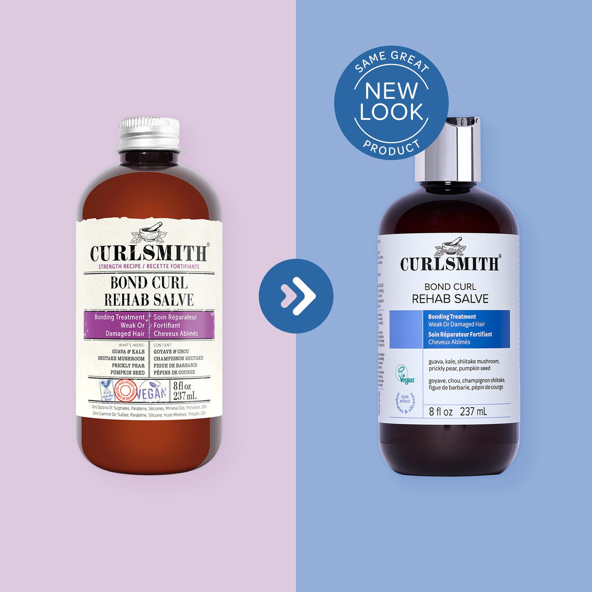 CURLSMITH label close-up revealing ingredient highlights and benefits