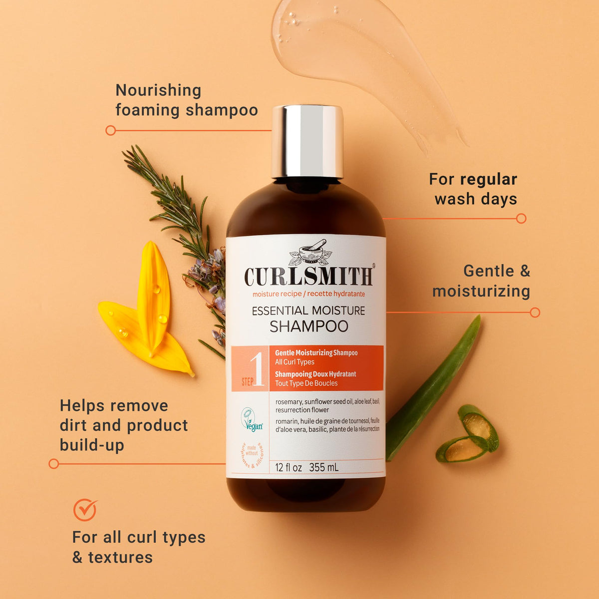 CURLSMITH Weightless Air Dry Cream texture swatch for lightweight hydration