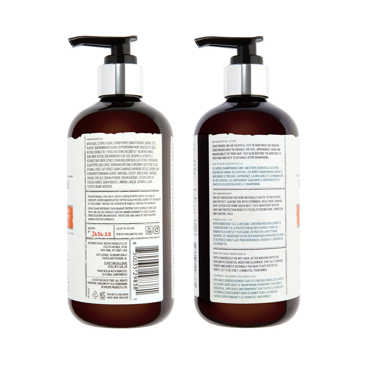 CURLSMITH conditioner styled on bathroom shelf to suggest daily routine use