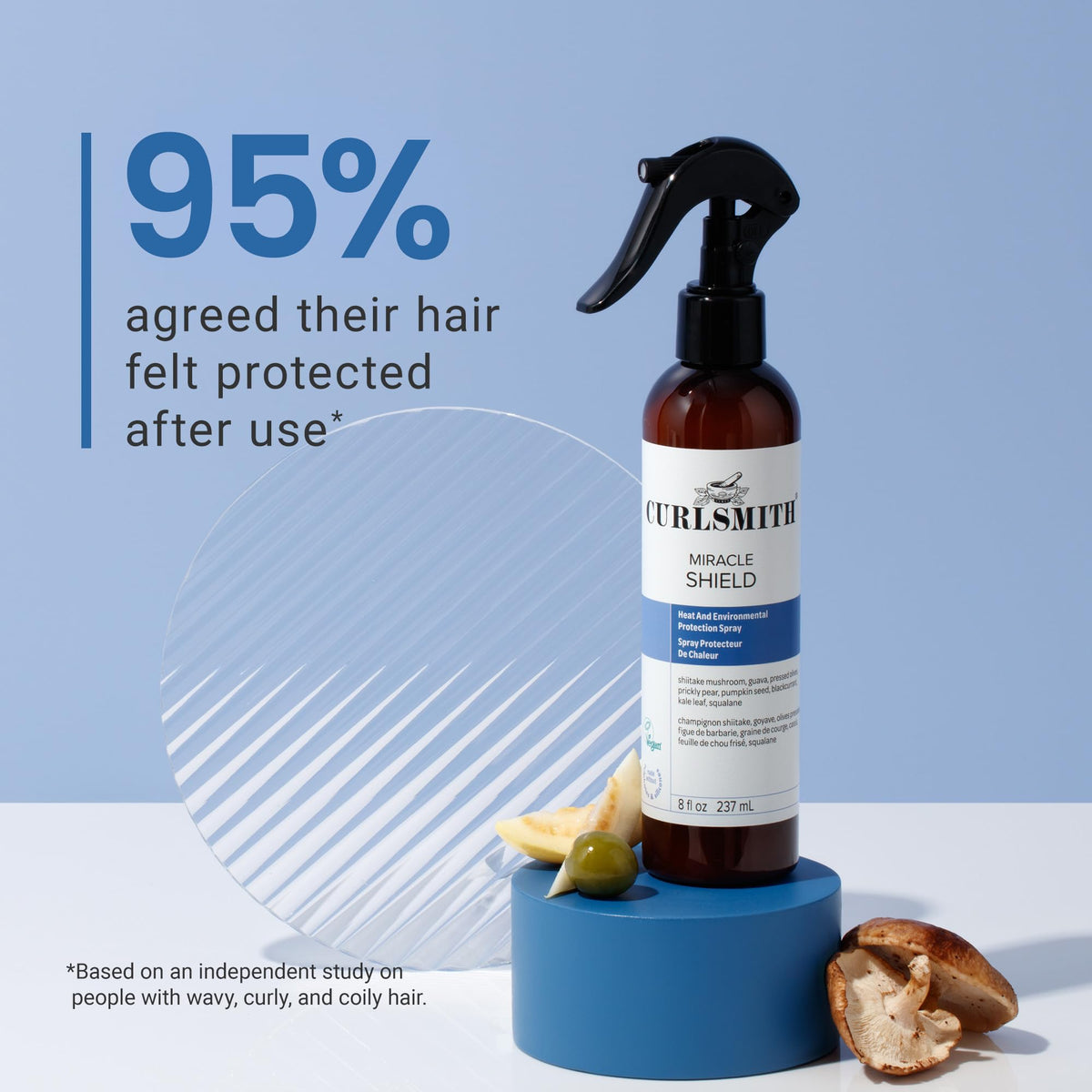 CURLSMITH shiitake and guava ingredients highlighting strengthening benefits